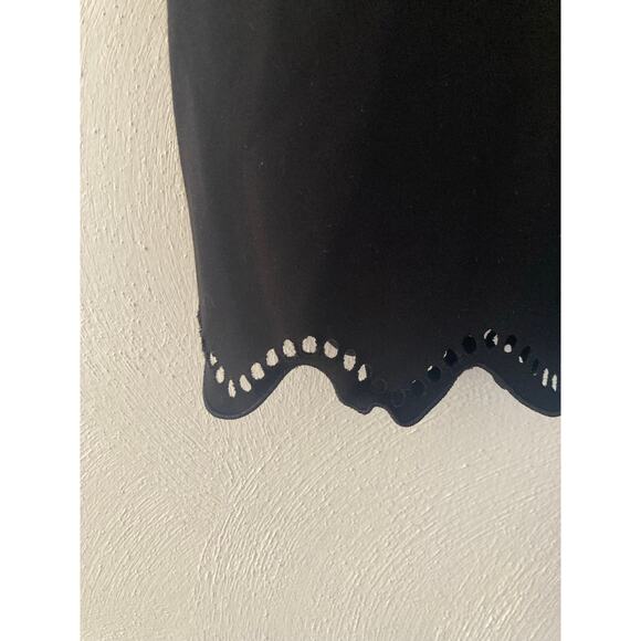 Rickie Freeman Teri Jon Bell Flare Sleeve Bodycon Laser Black Cocktail Dress 2 - Picture 4 of 7